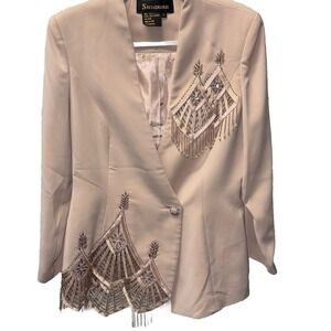 Rodeo Rhinestone Fringe Blazer Susanna Womens10 Country Western Beaded Bedazzled